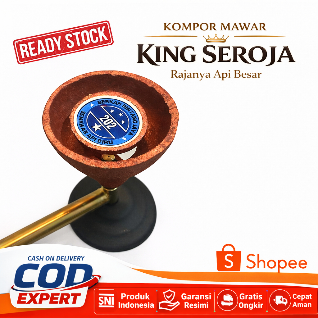 Kompor Mawar King Seroja Besi Cor Full | Api Besar | Kompor Usaha