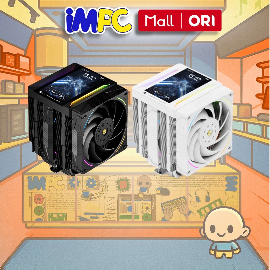 THERMALRIGHT CPU AIR COOLER PEERLESS ASSASSIN 120 VISION MAX DUAL TOWER (2X 120MM ARGB FAN  + 6X HEA