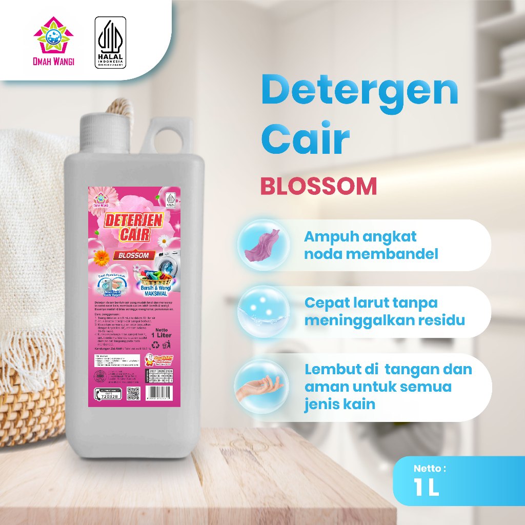 Detergent Cair Omah Wangi Aroma Blossom Kemasan Jerigen 1Liter