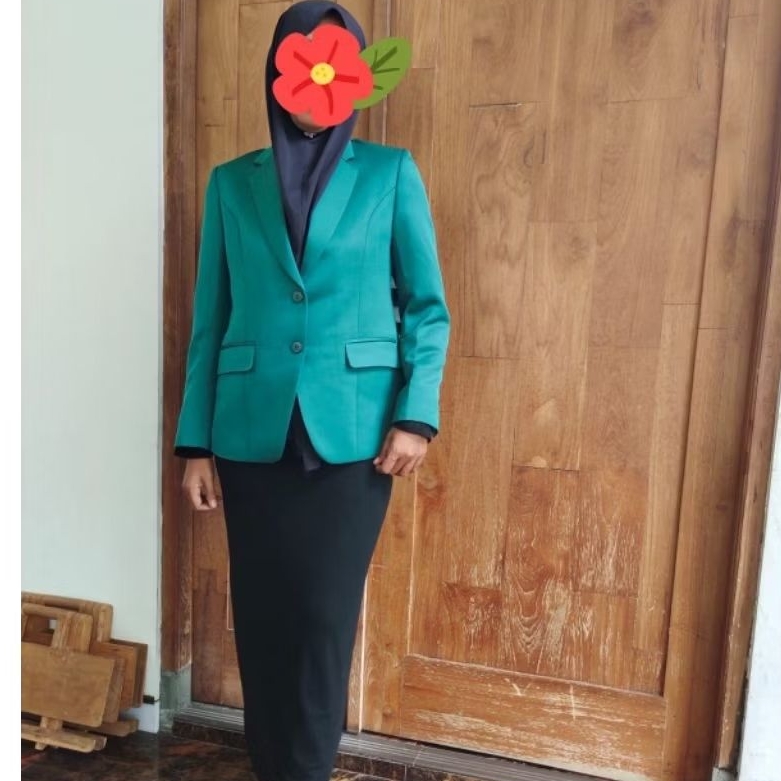 Jas outer wanita formal semi formal katun adem
