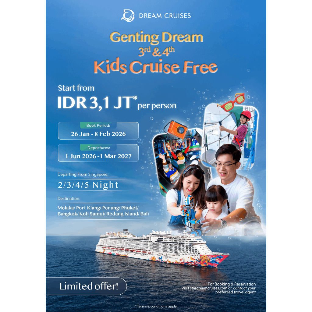 [PROMO] Genting Dream Cruise - Kids Cruise FREE Start IDR 3,1 Juta/Pax