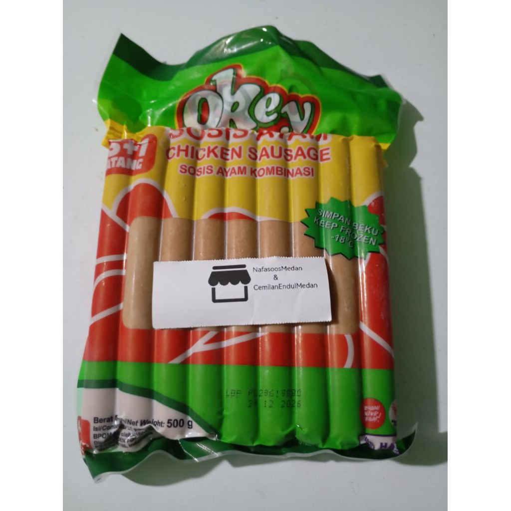Sosis merk Okey 500gr isi 15+1pcs||Sosis Okey 500gr||Ready Medan
