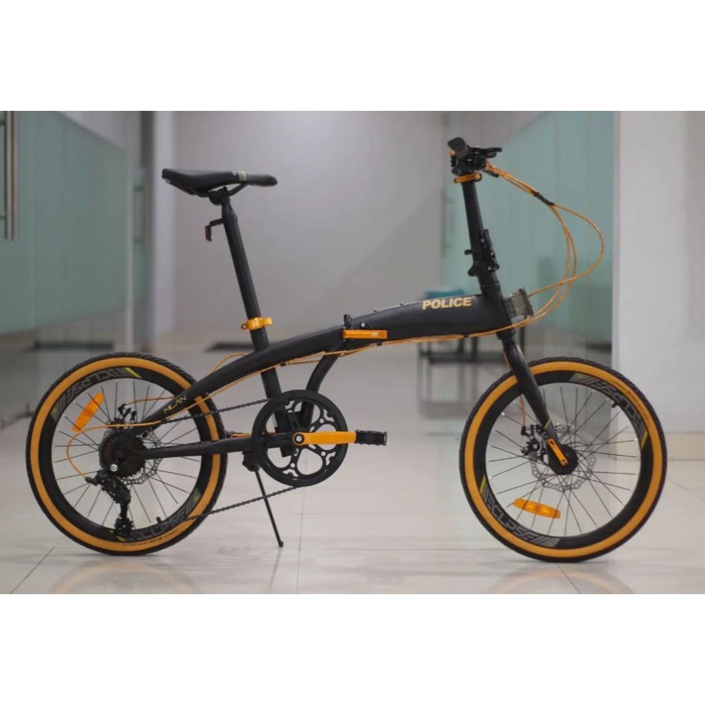 SEPEDA LIPAT POLICE MILAN 20 INCH BLACK PROMO TERBATAS