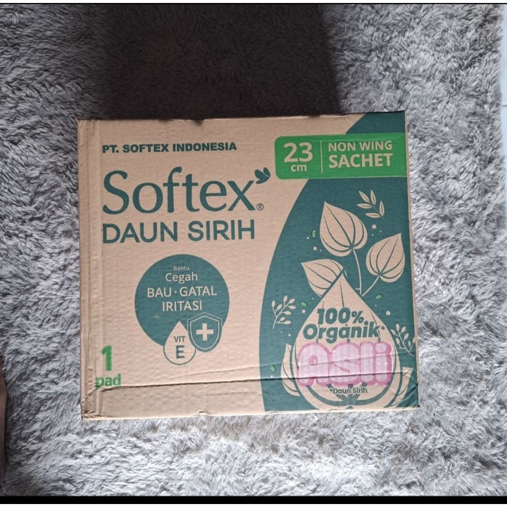 Softex Daun Sirih 1Pad karton  23cm Non Wing isi 480 sachet
