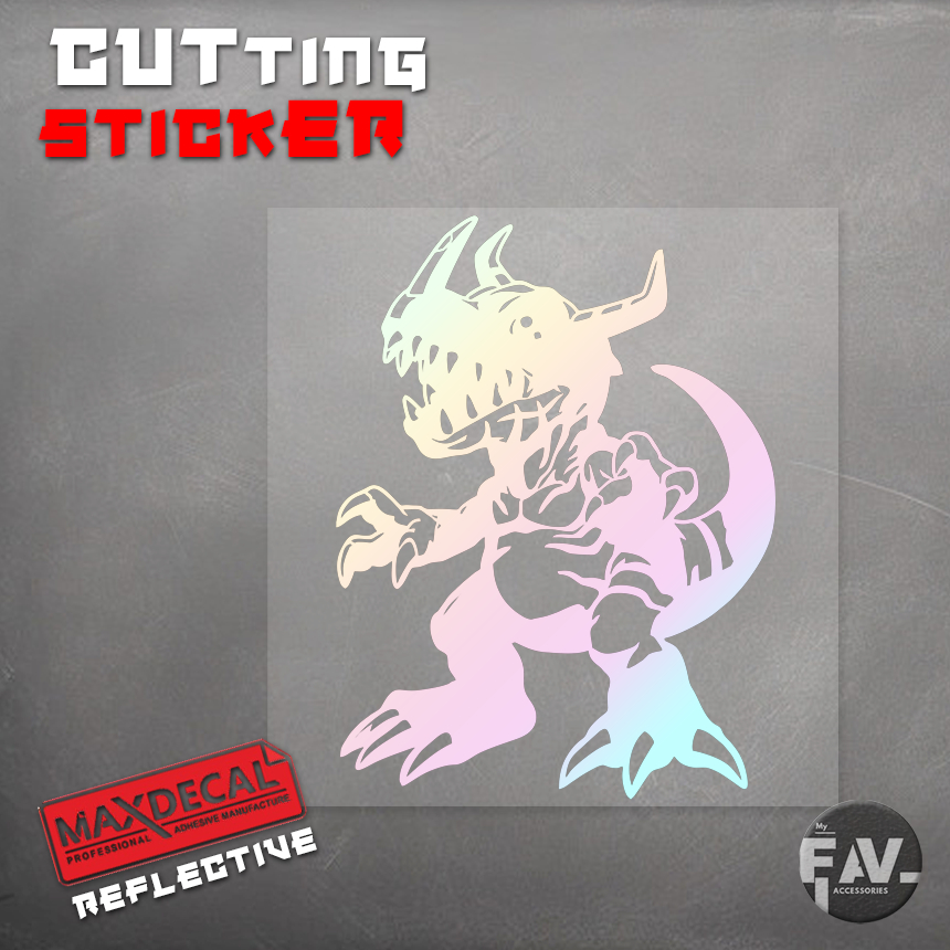 CUTTING STICKER ANIME DIGIMON KARAKTER GREYMON STICKER MOTOR MOBIL