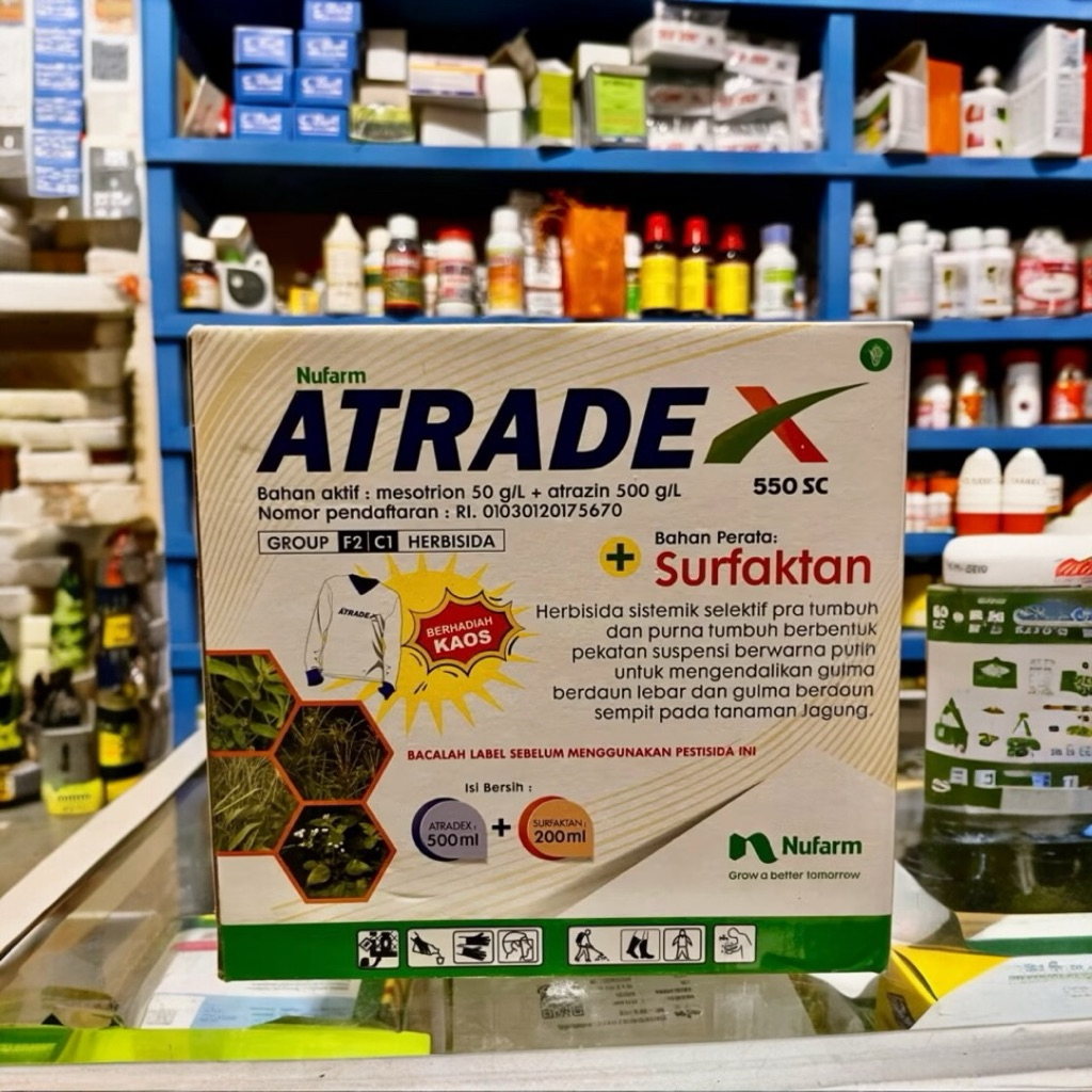 Herbisida Selektif Jagung Atradex 550SC 1 Liter. Herbisida Rumput Daun Sempit Selektif Jagung