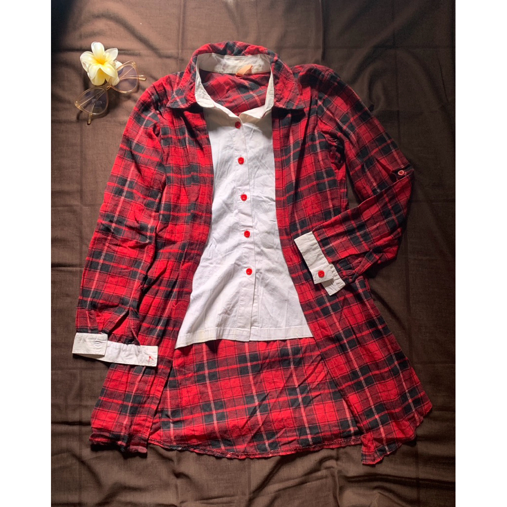 kemeja flanel mix kain/preloved kemeja flanel/pl kemeja mix kain