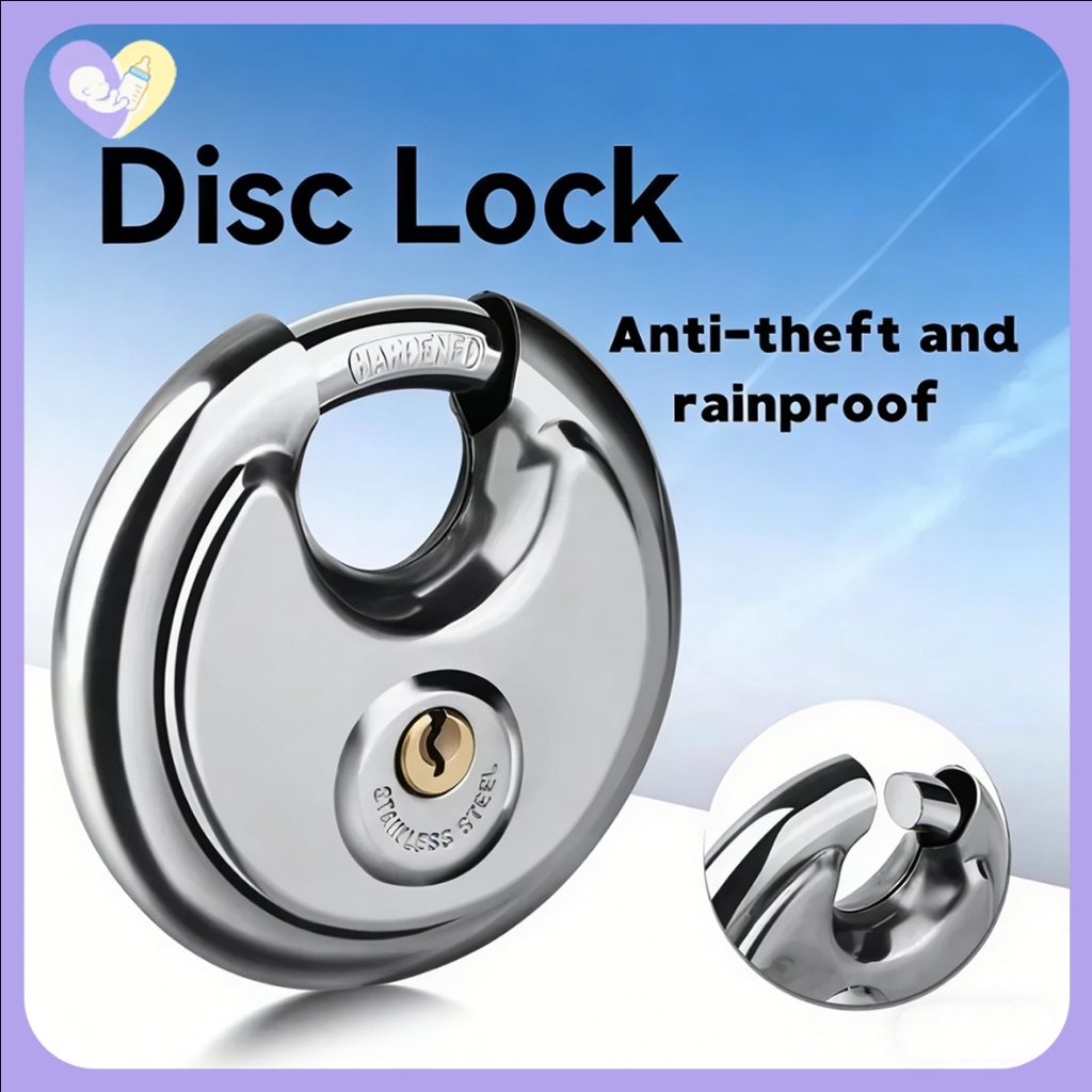 [COD] Gembok Bulat Padlock Stainless 70 MM Gembok Cakram 70mm - 70mm Kunci Gembok Bulat Anti Maling