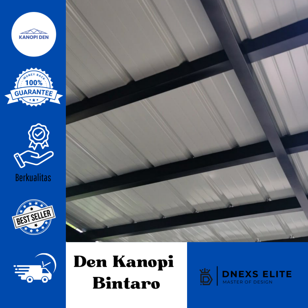 Kanopi Rangka Galvanis / Atap Alderon Single Layer / Ukuran Custom
