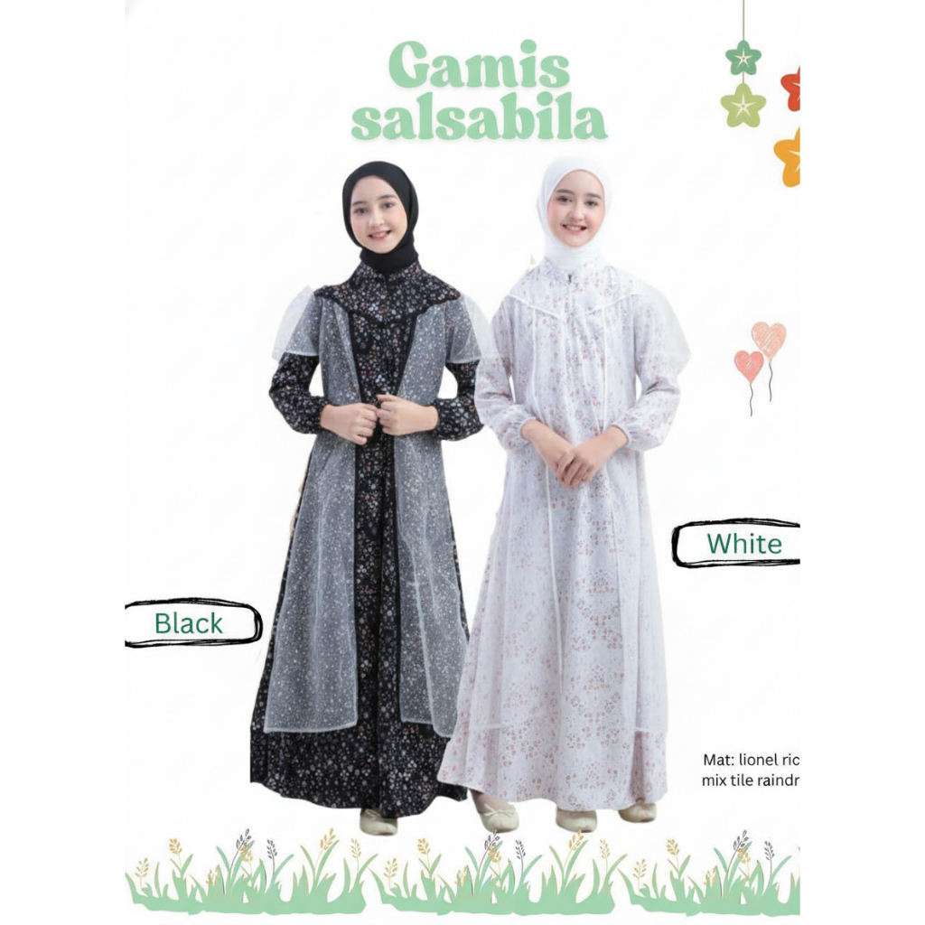 Baju Muslim Anak Perempuan Terbaru Salsabila | Gamis Anak Muslimah Modern & Sopan
