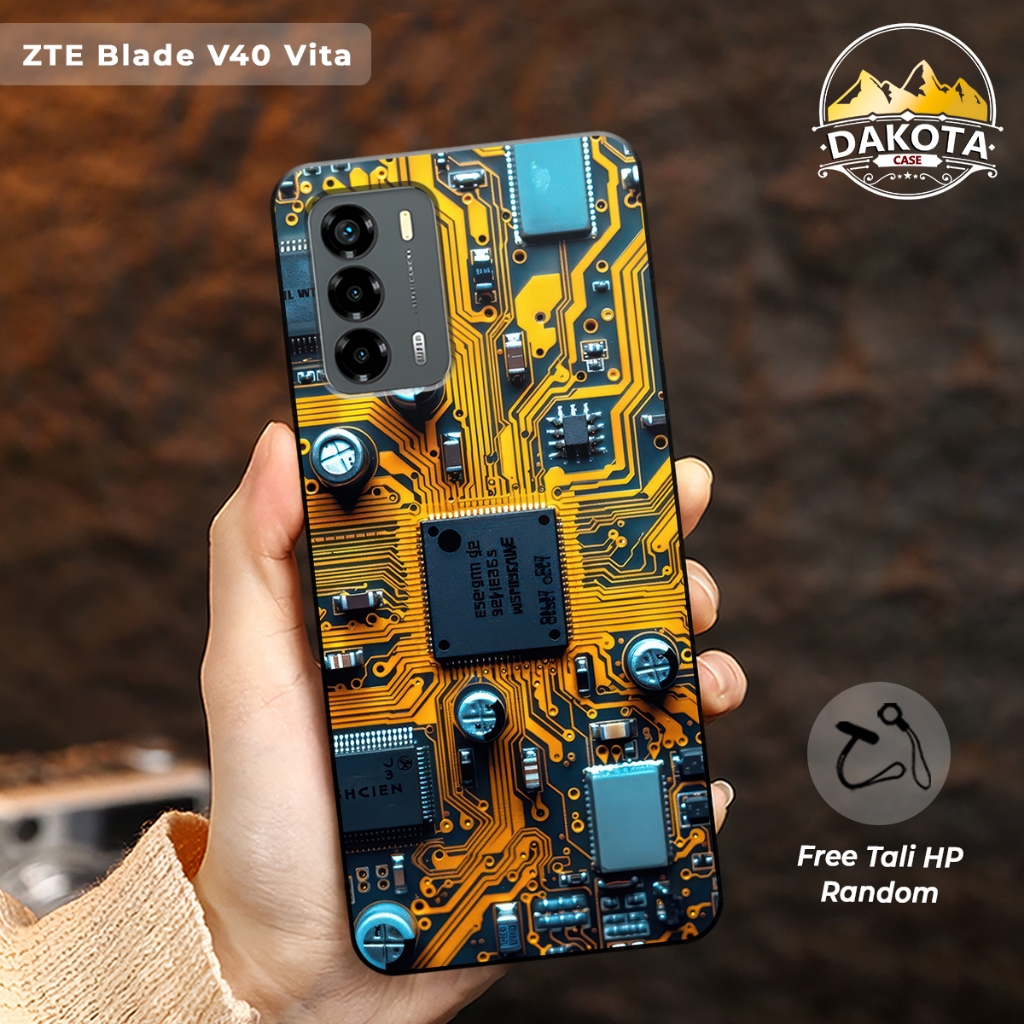 Softcase silikon ZTE V40 Vita Motif Mesin hp UV Printing free tali strap hp | Aksesoris Case macaron