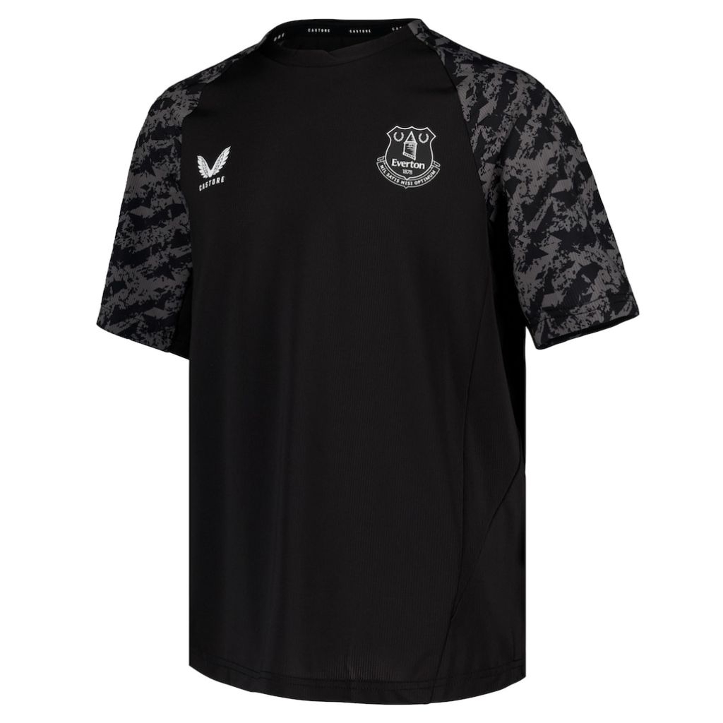 Cas-tore Kids Everton FC Goalkeeeper Performance Short Sleeve Training Top Jersey Black
