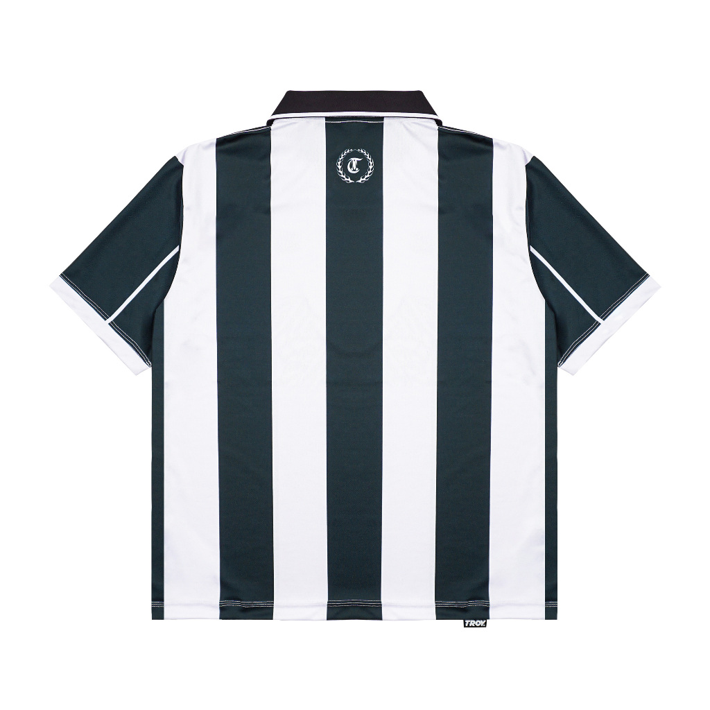 Troy Company Jersey White Green Realitystate Studios - Jersey Putih Hijau Garis Klasik JSM 3548