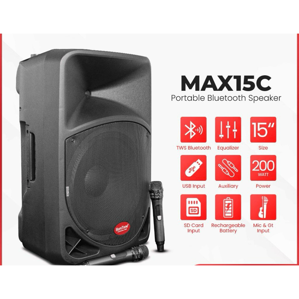 SPEAKER PORTABEL BARETON 15C (15INCH)