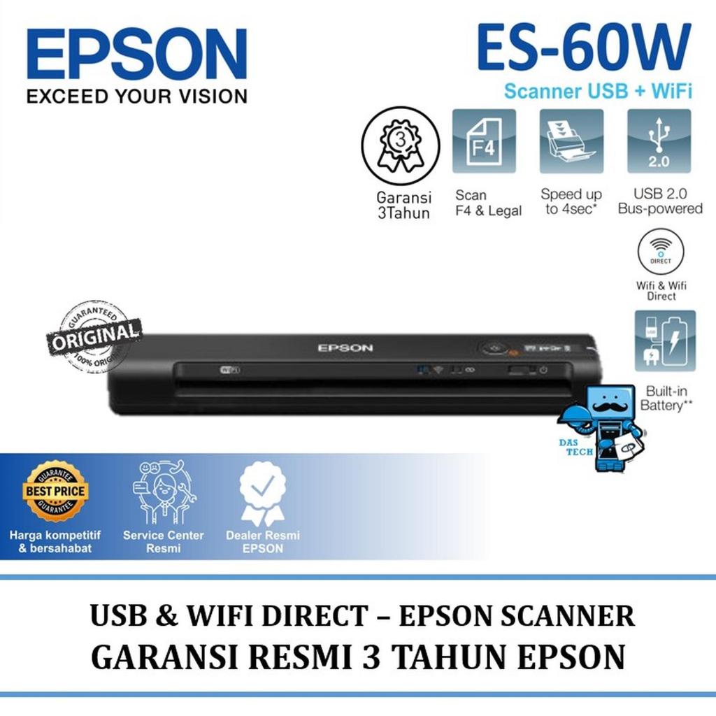 Scanner Epson ES60W Portable Wifi ES-60W - Original Product