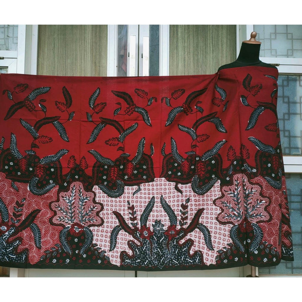 Batik Umiromlah 2210446 Bahan Kain Batik Full Tulis Asli Canting Pengrajin Madura Pamekasan Merah