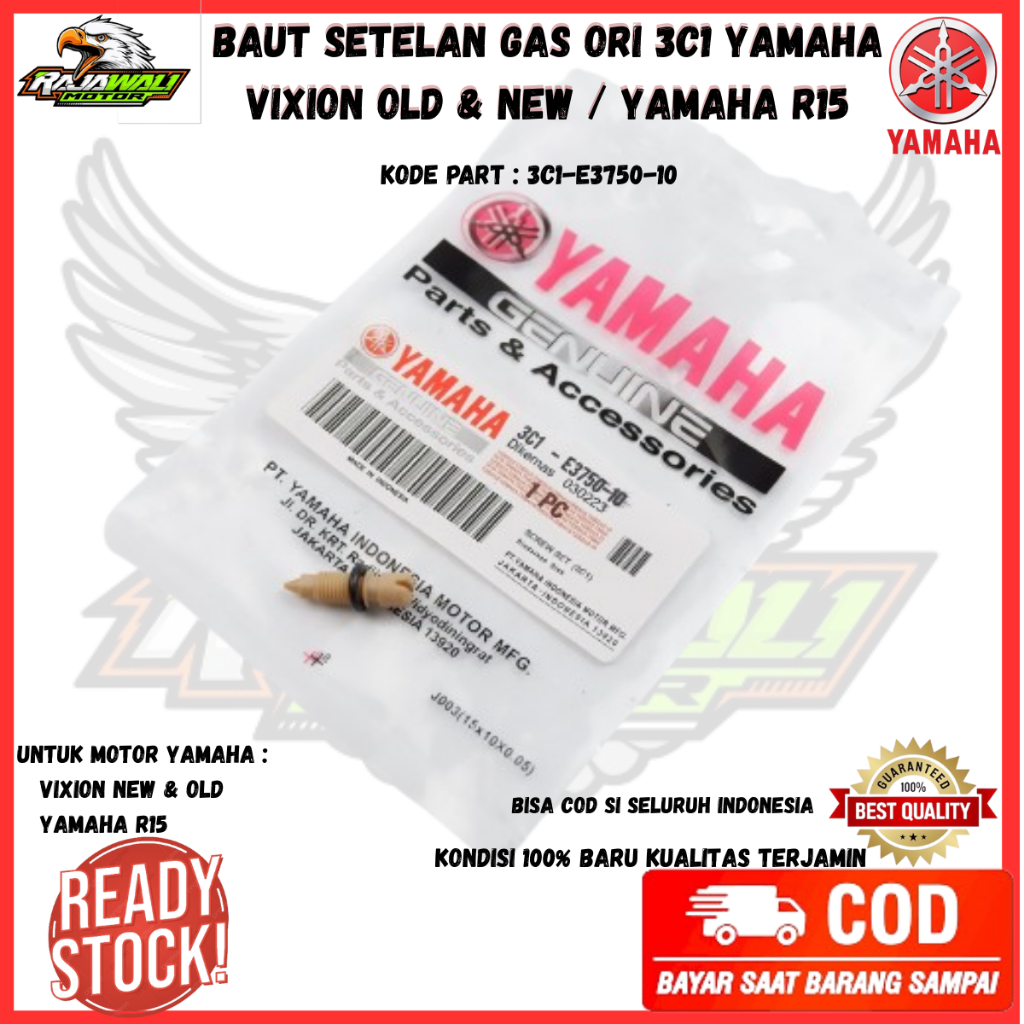 Baut Setelan Gas Angin Yamaha Vixion Old - Vixion New NVL 3C1-E433E-00 Screw Idle Throttle Body Ori