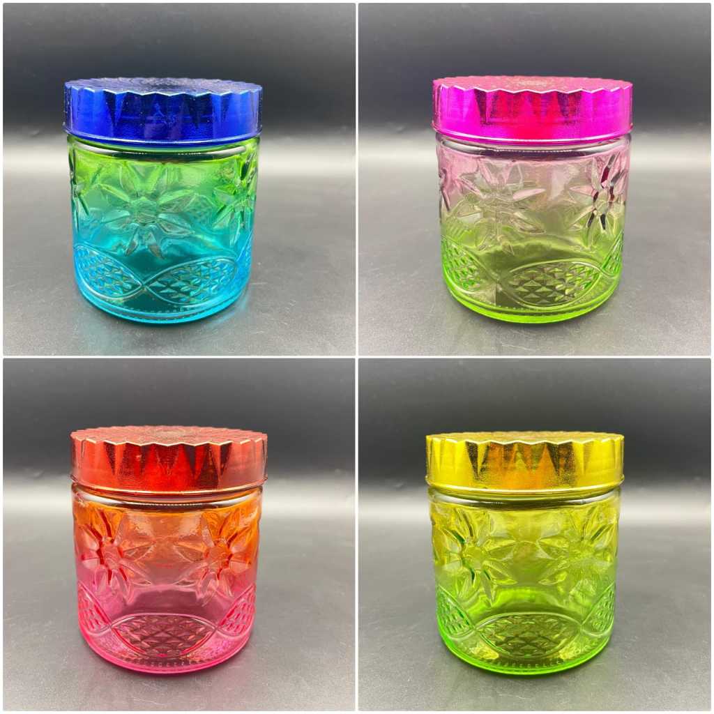 Toples Rainbow Dan pelangi Toples Kaca satuan Toples Lebaran Set Kedap Udara Per PCS
