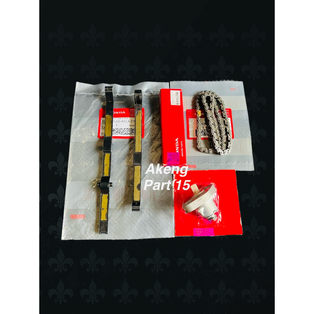 Paket 3 Aitem Rantai keteng+Tonjokan+Karet Tensioner Honda Tiger lama,Tiger 2000,Tiger Revo ORI