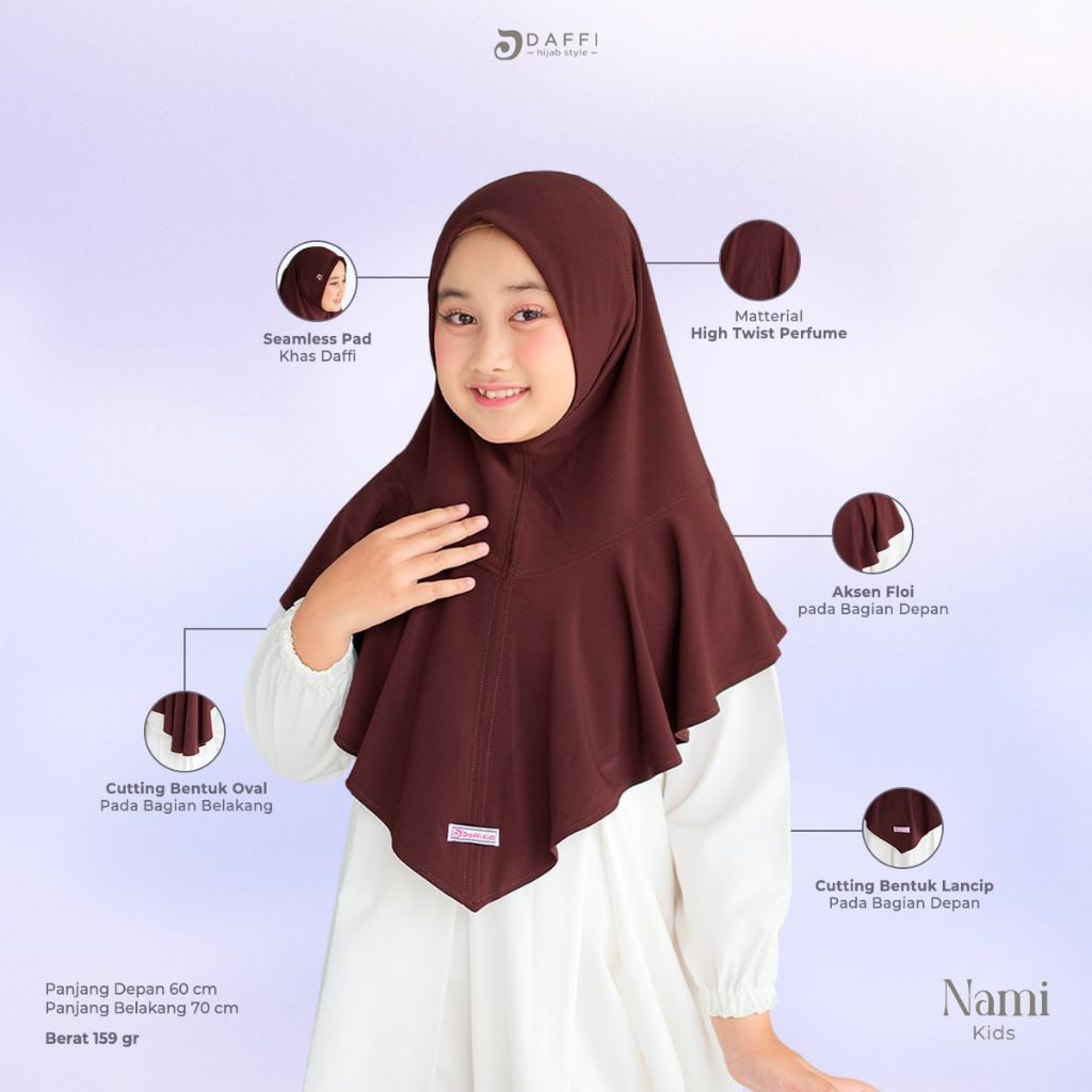 Hijab Daffi Nami Kids Series hijab anak instan jilbab instan anak ORI Daffi