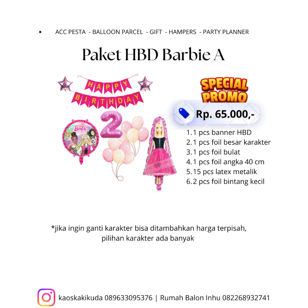 Paket Dekorasi Ulang Tahun Barbie