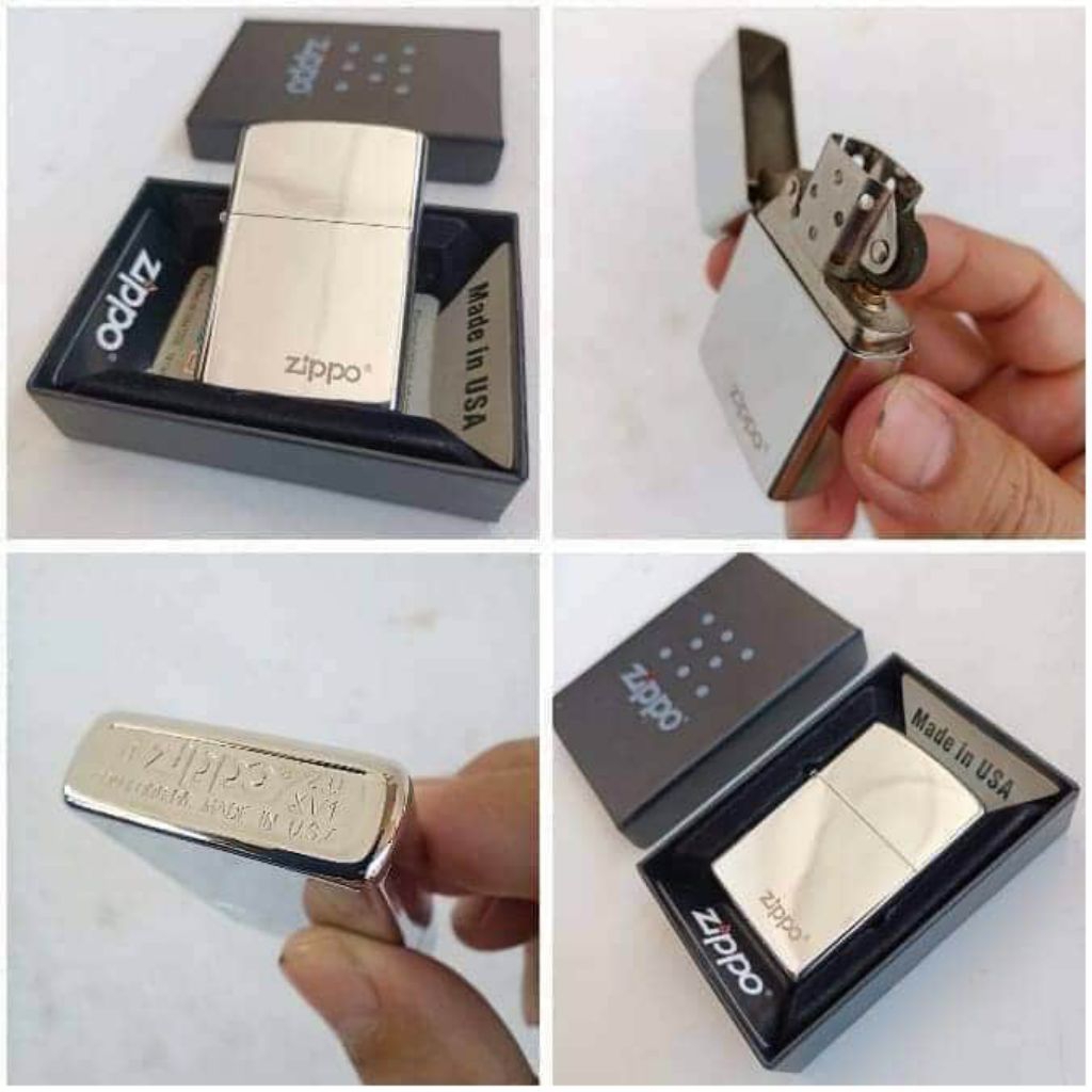 korek zippo bunyi denting dua kali warna silver