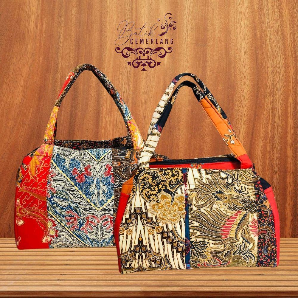 Batik Gemerlang Handbag Wanita Motif Etnik Kombinasi Batik Perca & Batik Modern