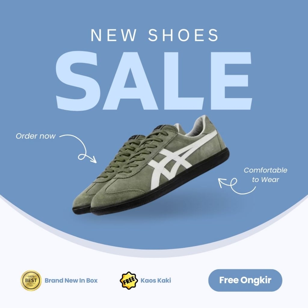 Sepatu Onitsuka Tiger Tokuten Burnt Green Sneakers Shoes