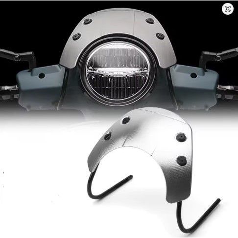 RZM Cafe Screen Short Windshield CNC Silver Vespa GTS 300 150 iget HPE keyless