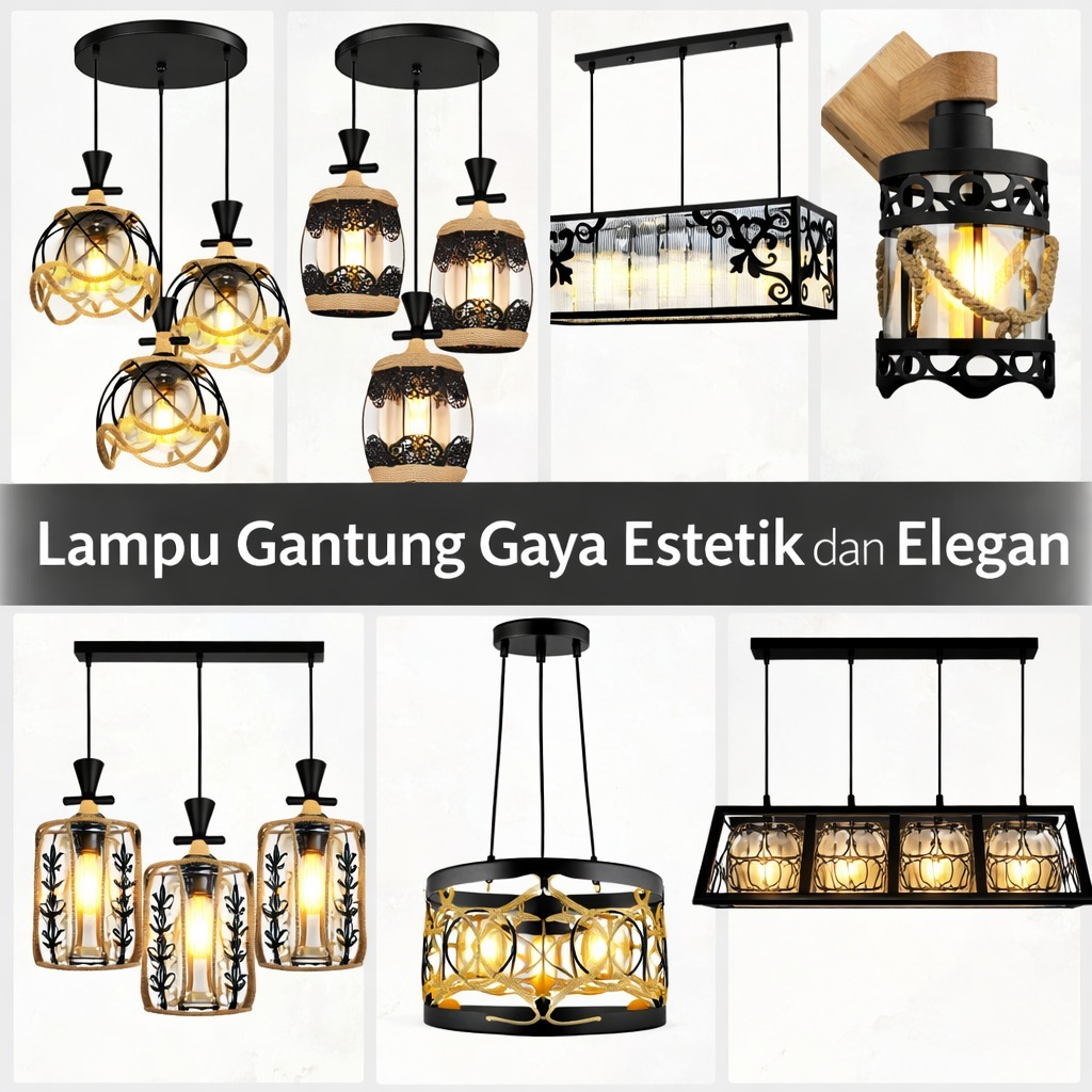 COD & READY STOK LAMPU HIAS GANTUNG RUANG TAMU GAYA ESTETIK DAN ELEGAN / LAMPU GANTUNG / LAMPU FITTI