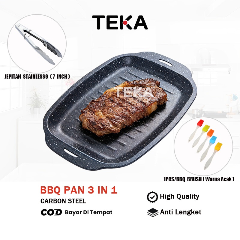 TEKA Set Loyang Panggang Persegi Panjang Portabel 3-In-1 Ini Adalah Loyang Panggang Anti Lengket Dat