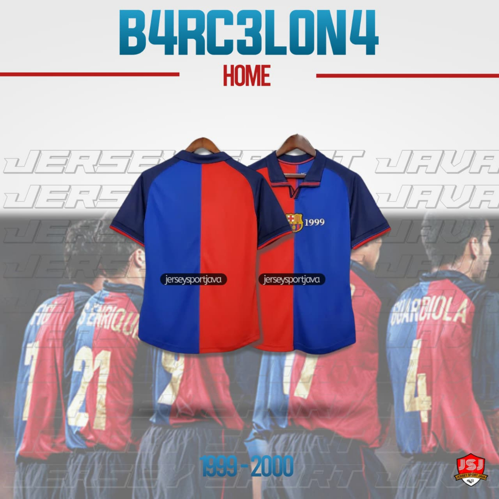 ( BISA COD ) JERSEY BAJU BOLA PRIA RETRO BARCELONA HOME CENTENARY 1999 GRADE AAA+ - BEST HIGT QUALIT