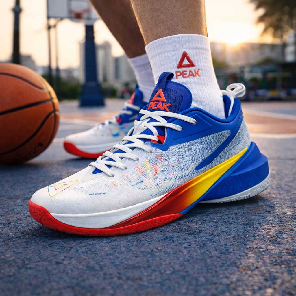 Sepatu basket original PEAK LIGHTNING X THUNDER SPECTRUM EDITION White