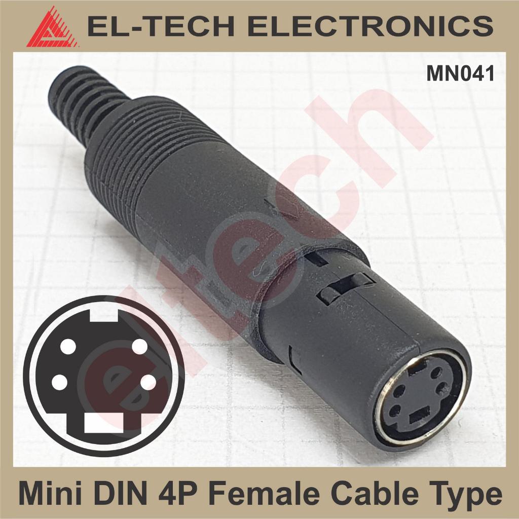 Murah MINI DIN 4 4P 4Pin P Pin Female Connector Konektor Cable Kabel Audio dijamin
