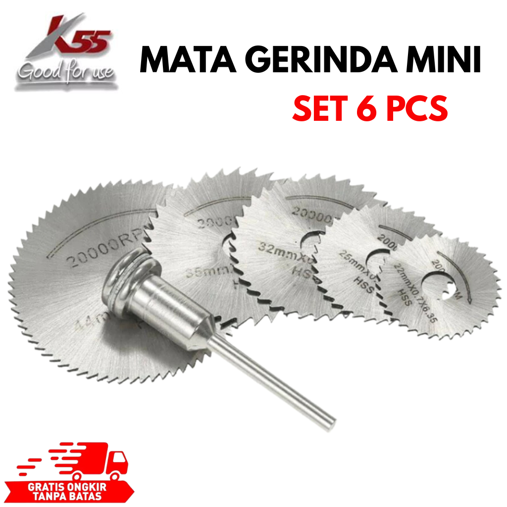 Mata Gerinda Bor Mini Set 6Pcs Serbaguna - Pisau Potong Presisi Kayu, PVC, Aluminium dan Tembaga