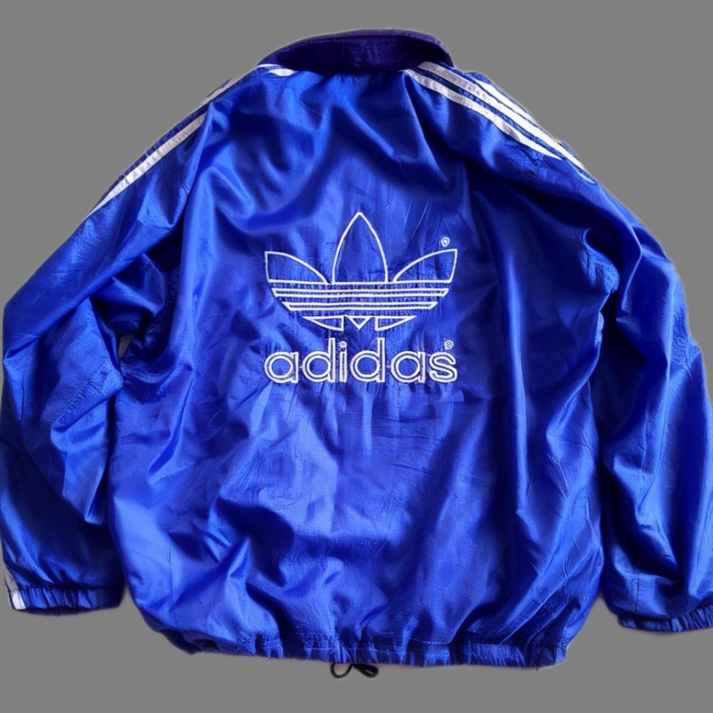 Jacket Adidas Track Biru Pria | Big Logo Back | Casual Sport
