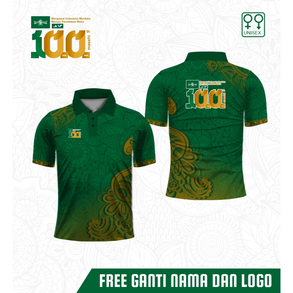 Atasan polo dewasa baju NU Nahdlatul Ulama ke 100 kaos free custom