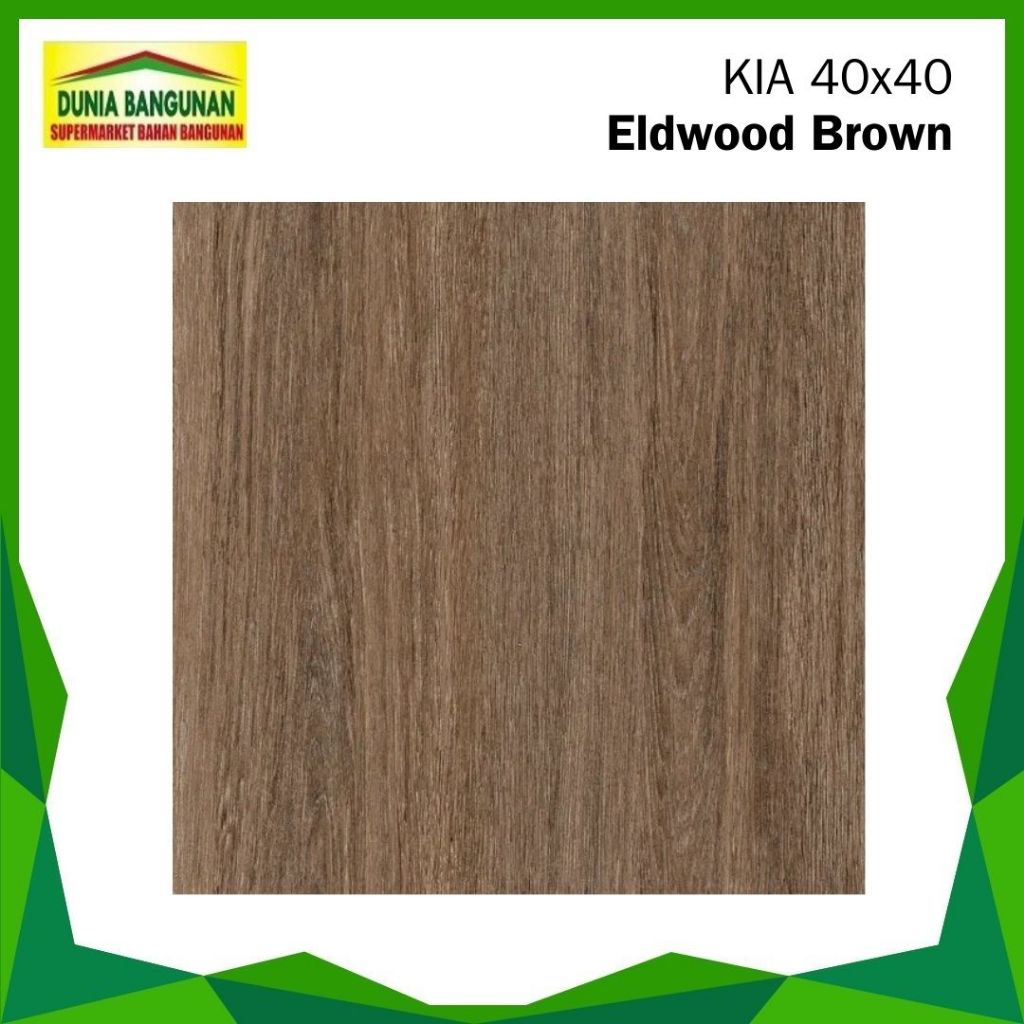 Keramik Lantai Motif Urat Kayu 40X40 KIA Eldowood Brown Keramik Lantai Matt/Keset