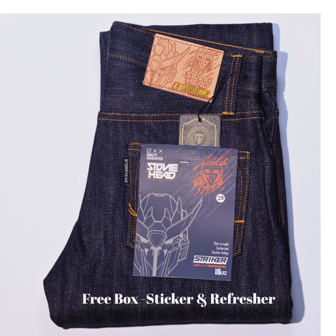 Stonehead Striker 17oz Raw denim Accent selvedge SlimStraigh Sanforized super Slubby