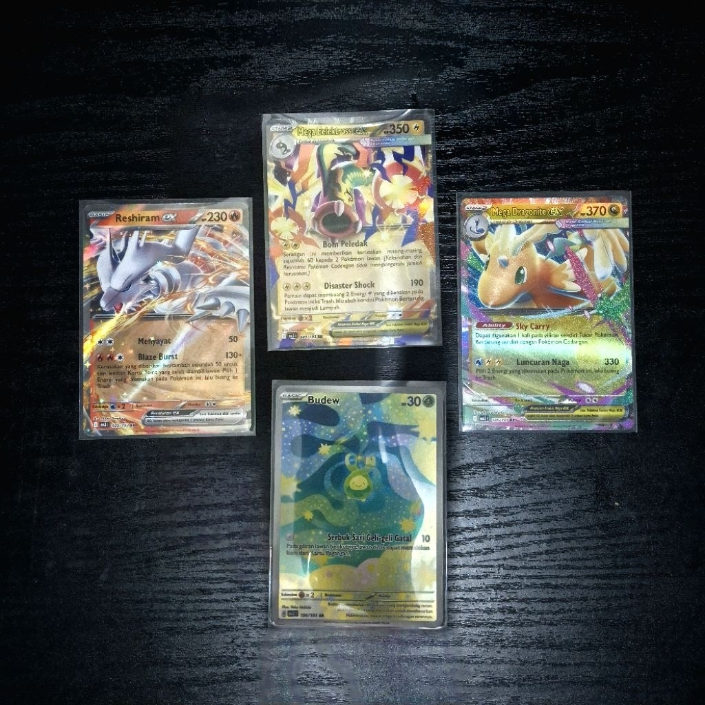 Pokemon TCG Evolusi Mega Impian MA3 AR Budew RR Reshiram EX Mega Dragonite EX Mega Eelektross EX