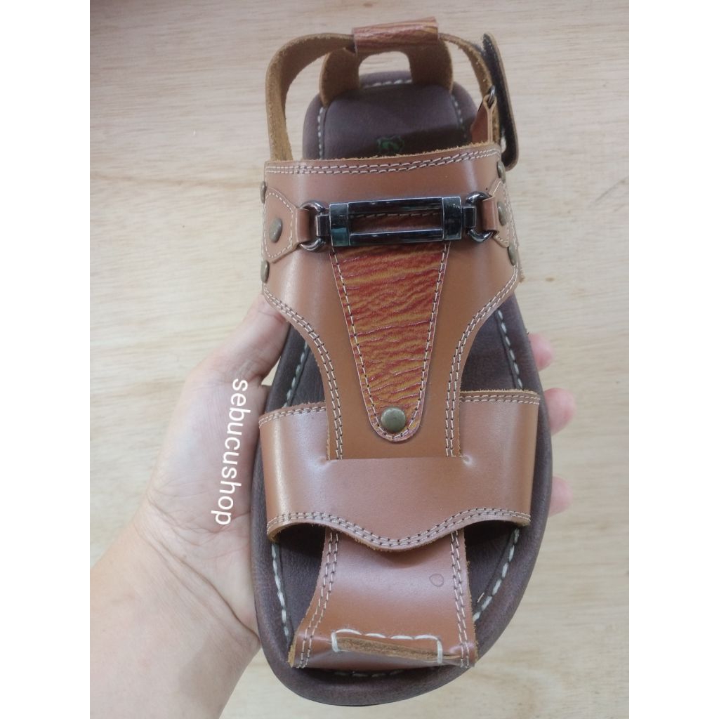sepatu brongsong pria kulit asli sandal tali kulit asli
