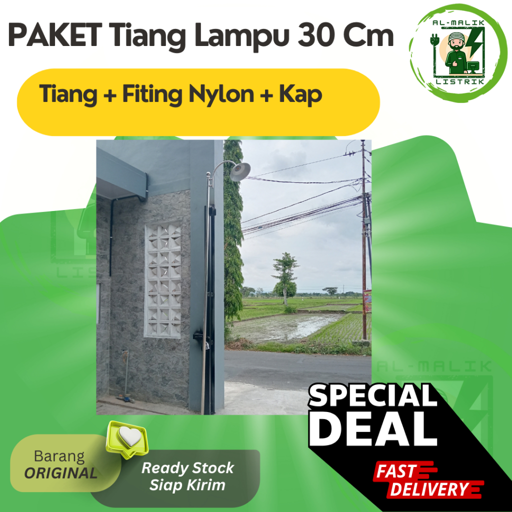 Fullset Tiang Lampu Stainless Steel 3 Meter Tiang Lampu Jalan Tiang Lampu Stainless Anti Karat