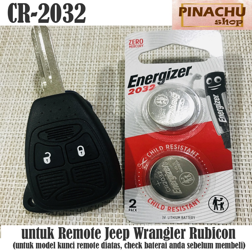 BATERAI CR-2032 UNTUK REMOTE JEEP WRANGLER RUBICON BATTERY REMOTE JEEP