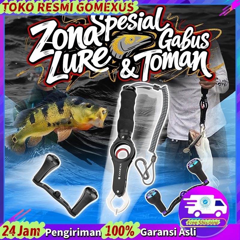 Gomexus HeavyGame Set Alat Pancing Lip Grip Tang Pancing Power Handle Alat Casting Gabus Toman Paket