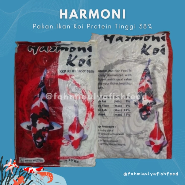 (PAKET BUDIDAYA) HARMONI KOI 1 KG HARMONI KOI MAKANAN KOI PELET KOI PAKAN KOI PROTEIN TINGGI