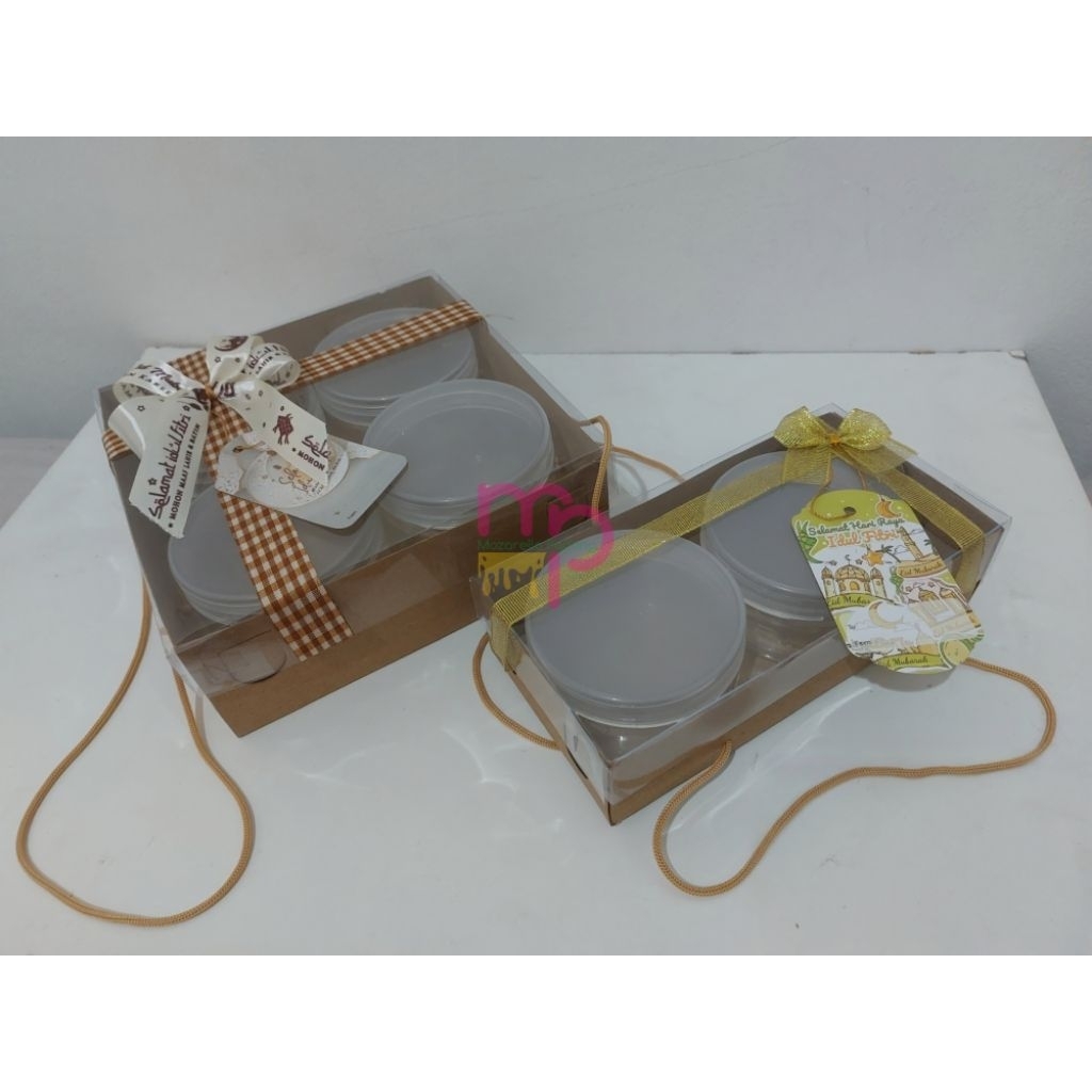 Dus box kraft tutup mika tali tenteng jinjing gift box hampers lebaran