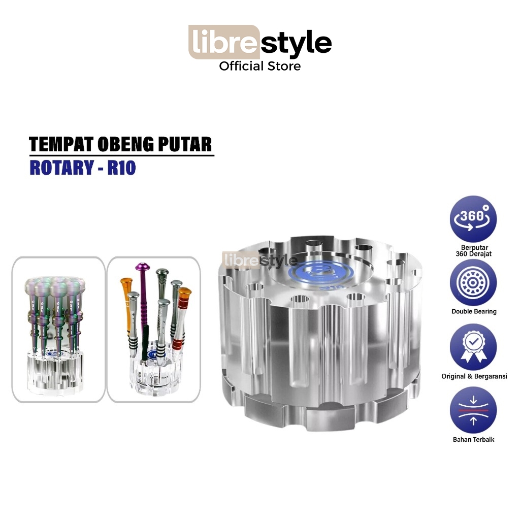 MECHANIC R10 Rotary Storage Box – Tempat Obeng & Pinset Putar Bahan Akrilik Premium