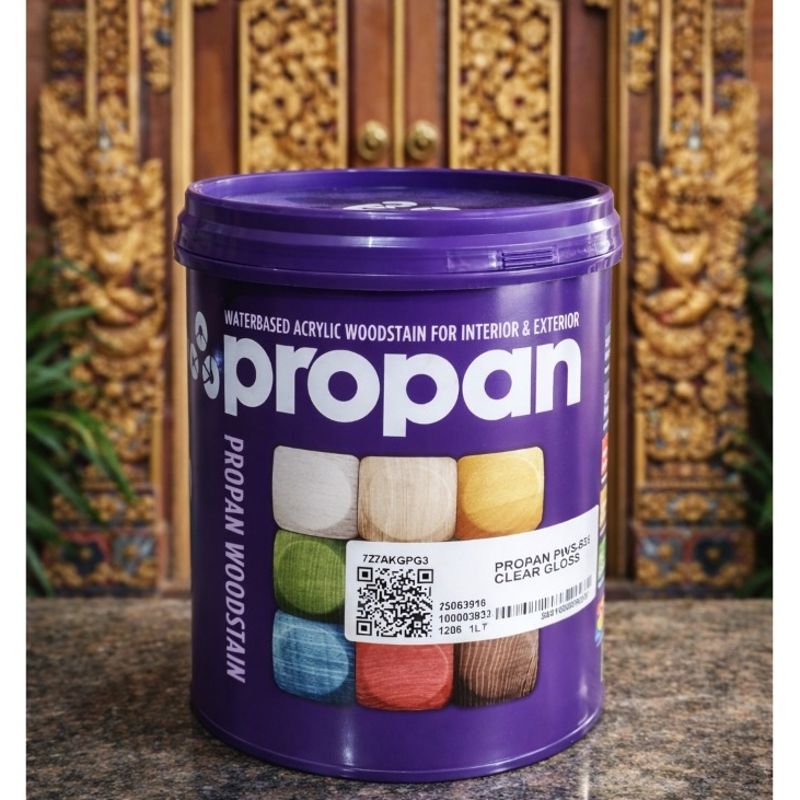 Propan PWS Woodstain/politur air 1L/Woodstain Propan Campuran Air?/Tersedia Pilihan Warna
