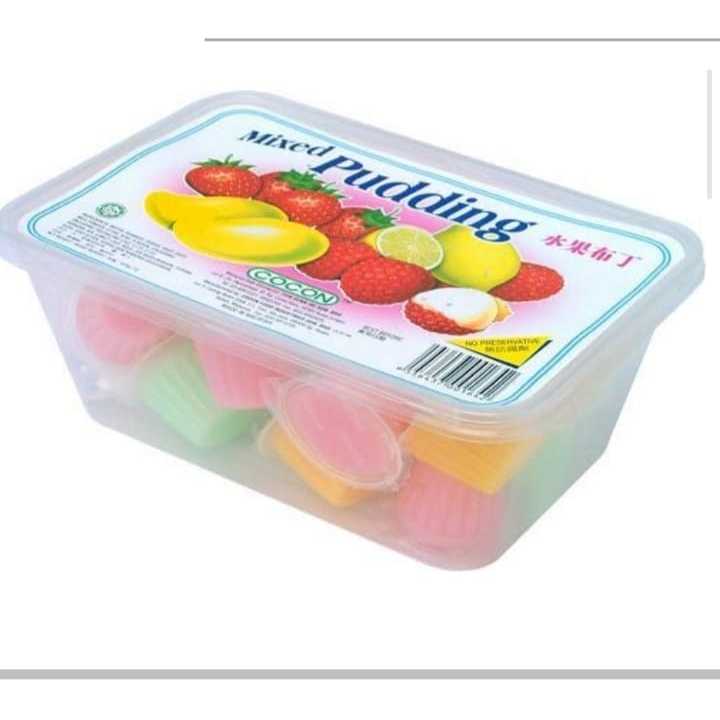 Cocon mini puding mixed box isi 28 cups rasa buah segar