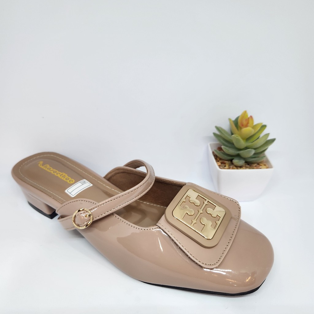NewYordan Sandal Mules Wanita – Kasoetkoe BR.40 Moca | Chunky Heel | Elegant & Casual